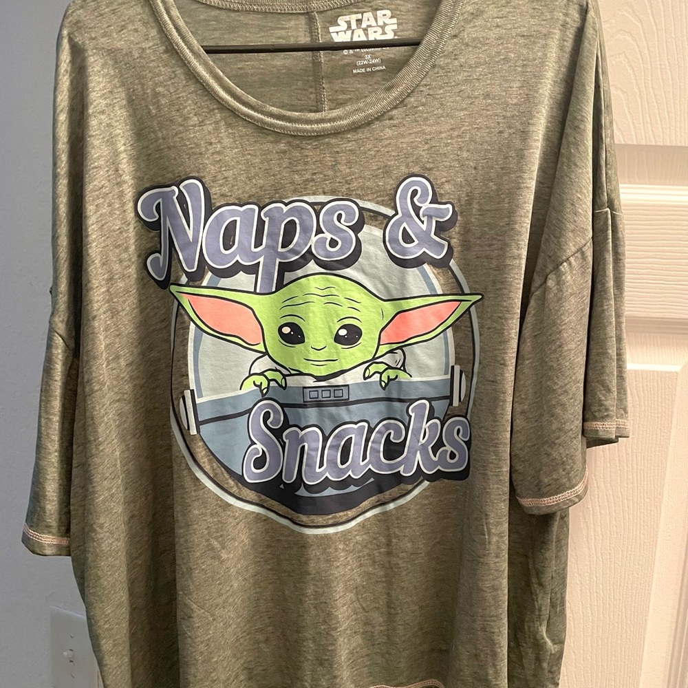 Grogu (Baby Yoda) plus size sleep crop top size .